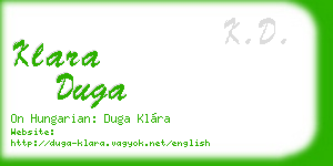 klara duga business card